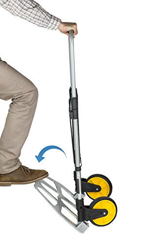 Mount-It! Folding Hand Truck and Personal Dolly, Aluminum Trolley, Heavy Duty 264 Lb Capacity Cart, Dolly Cart with Wheels of Durable Rubber, Soft Grip Telescoping Handle for Indoor Outdoor, Foldable - size: 264 Lb Capacity