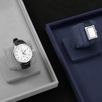 Blue Single Watch Display Stand with Microfiber Watch Holder - color: Blue