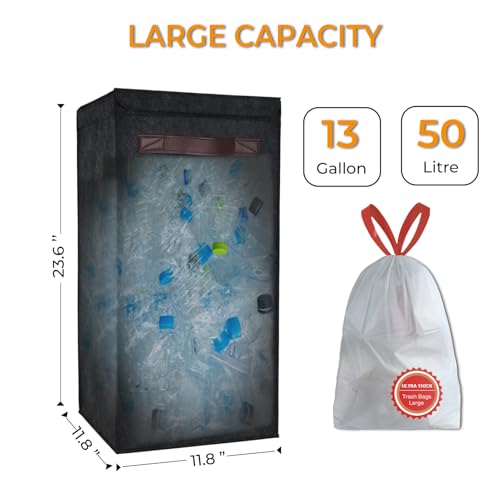 Recycling Bin for Kitchen 13 Gallon, Indoor Recycle Bin with Lid, 50L Recycle Trash Can, Large Recycling Bin for Home with Plastic Glass Metal Labels (Grey, 13 Gallon) - size: 13 Gallon