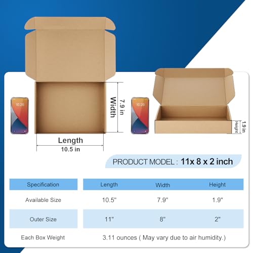 Famagic 30 Pack 11x8x2 Brown Shipping Boxes for Small Business, Book, Gifts - color: Brown, size: 11x8x2" 30pcs