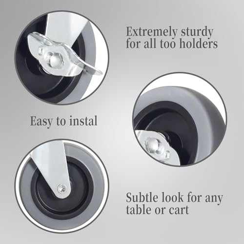 Caster Wheels, Heavy Duty Casters Threaded Stem Casters No Noise Swivel Casters Set of 4 Locking Castor Wheels for Funiture, Workbench, Carts (M12-1.75x25mm, 3 Inch) - style: M12-1.75x25mm