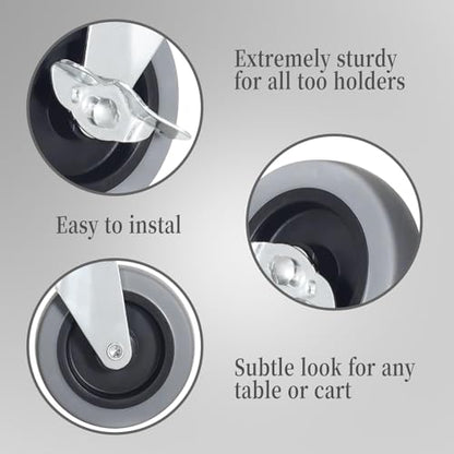 Caster Wheels, Heavy Duty Casters Threaded Stem Casters No Noise Swivel Casters Set of 4 Locking Castor Wheels for Funiture, Workbench, Carts (M12-1.75x25mm, 3 Inch) - style: M12-1.75x25mm