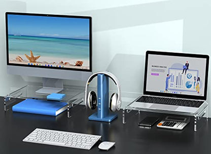 Zimilar 2 Pack Monitor Stand Riser, Acrylic Monitor Stand for Computer