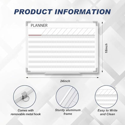 Lincia Lined Dry Erase Board for Office, Make Ready Board, 18"x24" - size: 24"W x 18"H, style: Make Ready Board