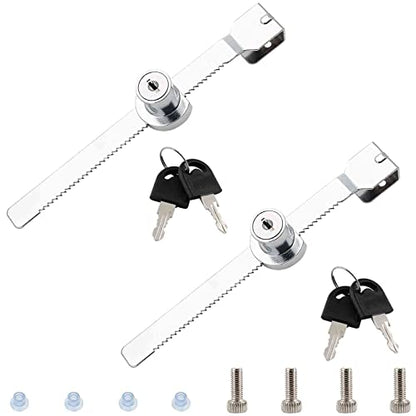 Waziaqoc 2PCS Sliding Glass Door Ratchet Lock, Chrome Finish