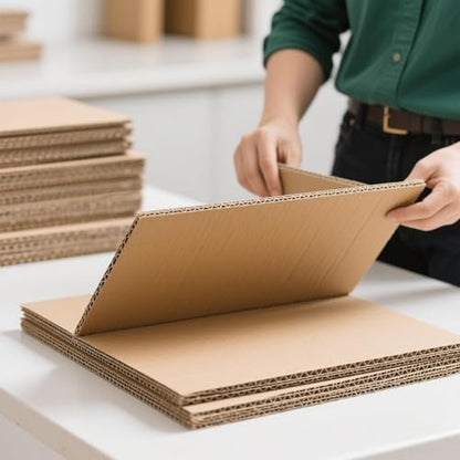 PINGEUI 100 PCS Brown Kraft Corrugated Cardboard Sheets, 8 x 10 Inches, 1/8" Thick, Packing, Mailing, Crafts - size: 100 PCS 8 x 10 Inch