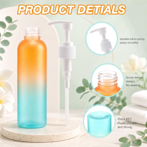 Nuenen 48 Pcs 4oz/120ml Lotion Bottles with Pump, Orange Green Gradient - color: Orange Green Gradient