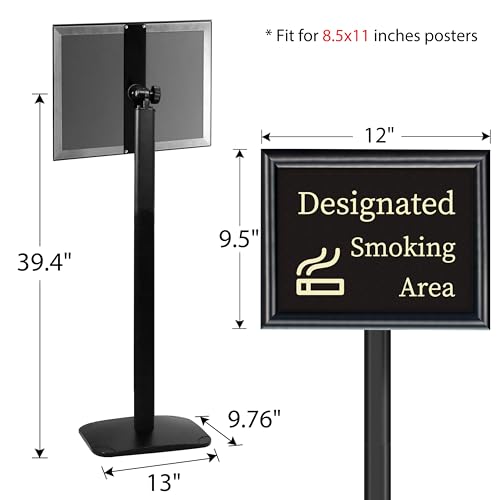 Please Wait To Be Seated Sign, 8.5 x 11 Inch Heavy Duty Sign Holder Stand - size: 8.5x11in