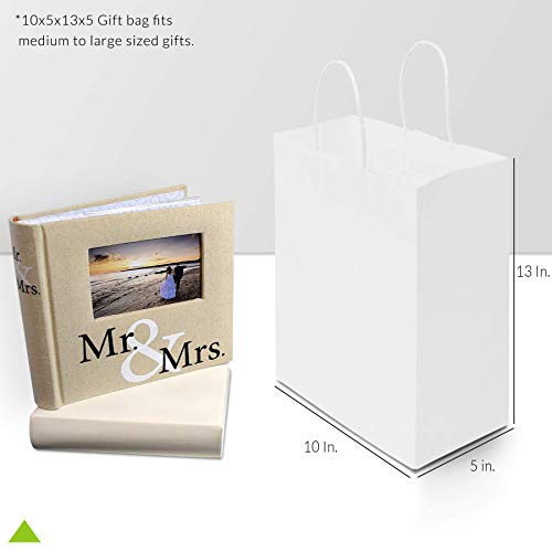 Prime Line Packaging White Goodie Bags, 10x5x13 Inch, 25 Pack