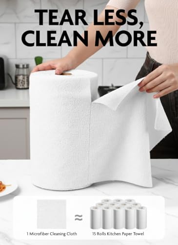 Fantasticlean Microfiber Cleaning Cloth Rolls -150 Sheets (White, Dimgrey) - color: White and Dimgray, size: 150 pack
