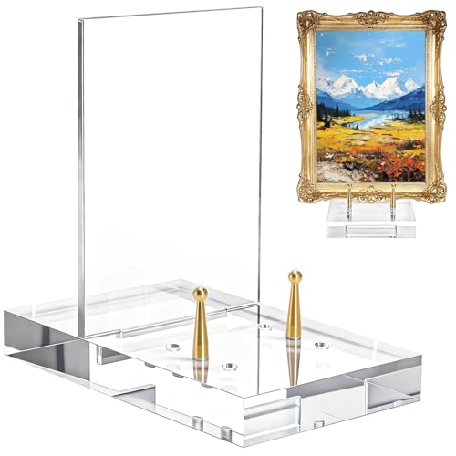 Acrylic Easel Display Stand, Adjustable Gold Peg