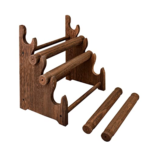 Ikee Design Wooden 4 Tier Jewelry Bracelet Bangle Scrunchie Display Stand - color: Brown