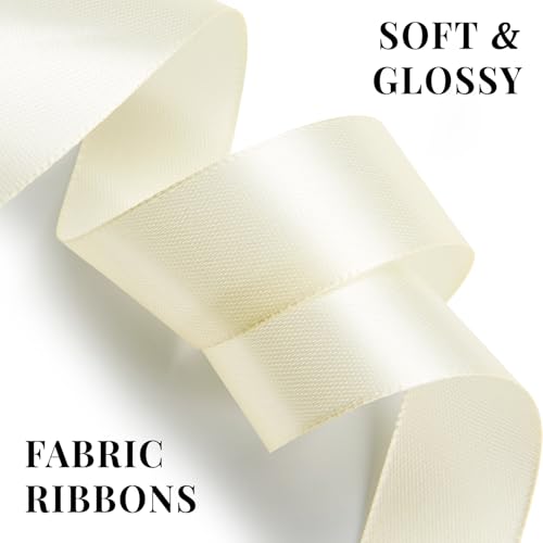 Ivory Satin Ribbon 1 Inch x 100 Yards - color: Ivory