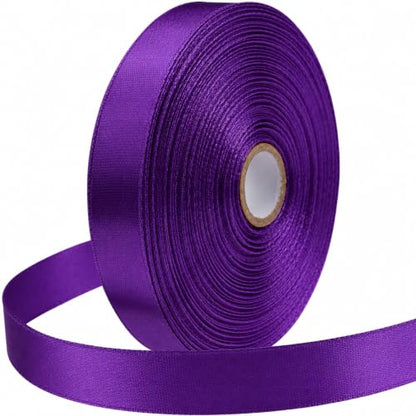5/8 Inch Purple Satin Ribbon 50 Yards Single Face Polyester - color: Purple, size: 5/8 inch