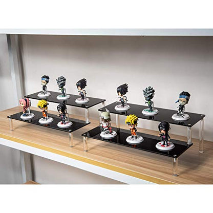 BYCY 2 Pack 2-Tier Black Acrylic Display Stand Display Shelf for Dessert Jewels Figurines, Cupcake Stand - 2 Pack ( 12" * 6.9" * 4.25" ) - color: Black, size: 2 Tier - 2 Pack