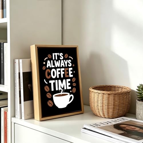 It's Always Coffee Time Cafe Bar Wooden Box Sign 8x12 Inch - color: It's Always Coffee Time