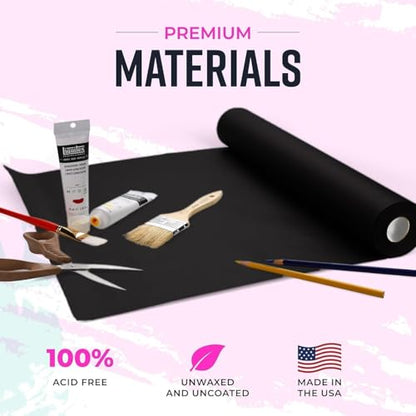 Bryco Goods 36” x 2400” (200’) Black Kraft Paper Roll - Made in USA - Ideal for Bulletin Board, Packing, Shipping, Arts & Crafts, Bouquet, Gift Wrapping, Table Covering - color: Black, size: 36" x 200'