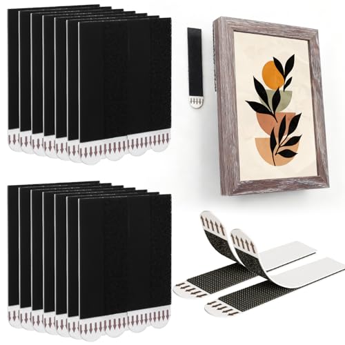 Fixwal 72pairs(144 Pack) Black Picture Hanging Strips, Large Size 0.75"x 3.6",Picture Hanger Kit Heavy Duty, Removable Damage Free,Picture Hanging Hooks for Living Room,Bedroom - color: Black, size: Large
