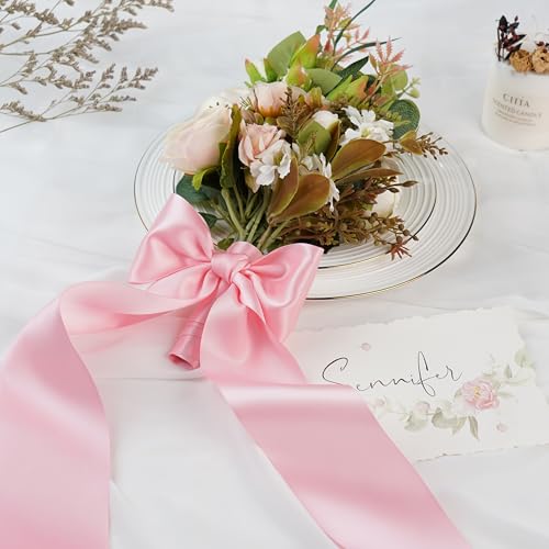 Pink Double-Faced Satin Ribbon, 3 Inch x 10 Yards - color: Pink