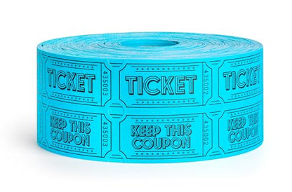 1000 Raffle Tickets Double Roll (Blue) - color: Blue