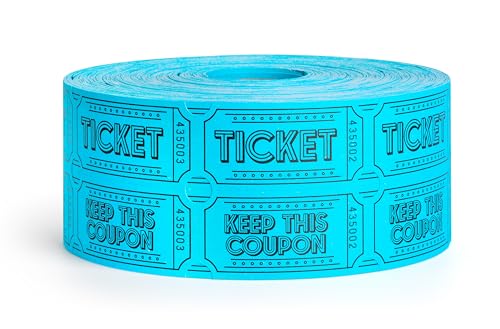 1000 Raffle Tickets Double Roll (Blue) - color: Blue