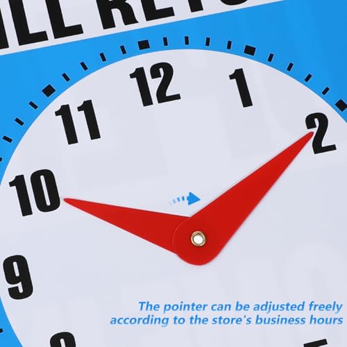 NUOBESTY Sign Double Sided Open/Will Return Sign with Clock Hands,7.4 × 8.6