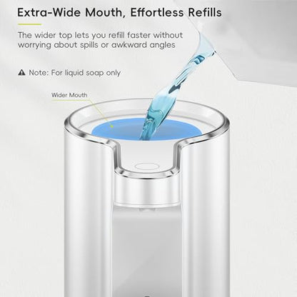 EKO Aroma Pro 13.5 fl oz Touchless Automatic Liquid Soap Dispenser, Rechargeable Electric Hand & Dish Soap Dispenser for Bathroom and Kitchen, IPX7 Waterproof, Adjustable Volume Control (White) - color: White, size: 13.5 oz