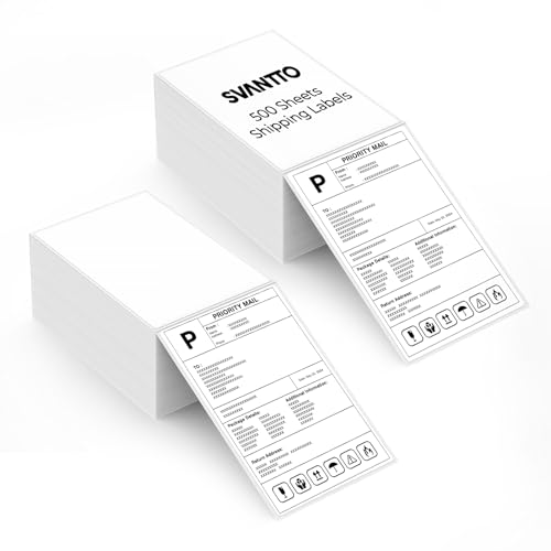 SVANTTO 4x6 Thermal Labels, 1000Pcs/2 Stacks, White Shipping Labels - size: 1000 Labels