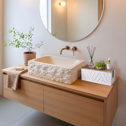 Domensi Paper Towel Dispenser Wall Mount Paper Towel Holder Solid Wood Trifold/C Fold/Z Fold Napkin Dispenser Farmhouse Decor for Bathroom Kitchen Home Living Room Office