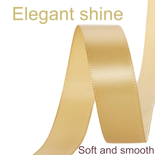 1 Inch Gold Ribbon 50Yards – Perfect for Gift Wrapping - color: Gold, size: 1"