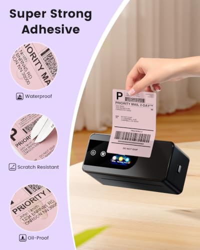 Phomemo Pink 4x6 Thermal Label, Shipping Labels Pack of 250 4x6 Roll Labels, Compatible with Phomemo, Zebra, Rollo, Jadens and Other Thermal Printers - color: Pink