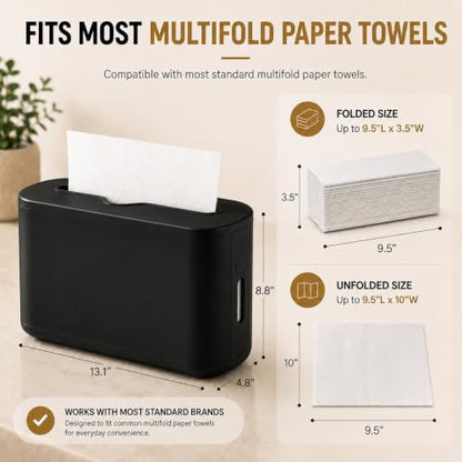 Multifold Paper Towel Dispenser Countertop, Hand Towel Dispenser - color: Black