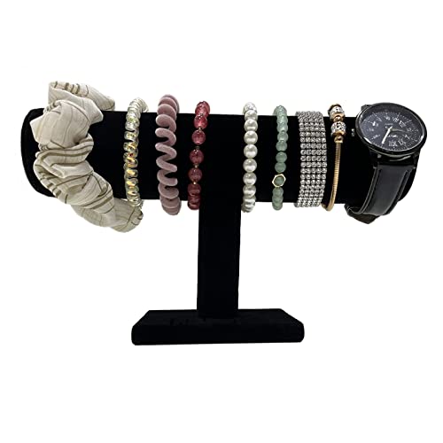 T-Bar Bracelet Holder,Bracelet Display Stand For Selling,Jewelry Organizer Watch Rack For Show (Black Velevt) - color: Black Velvet