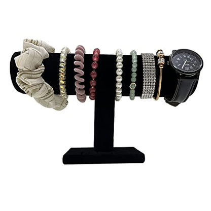 T-Bar Bracelet Holder,Bracelet Display Stand For Selling,Jewelry Organizer Watch Rack For Show (Black Velevt) - color: Black Velvet
