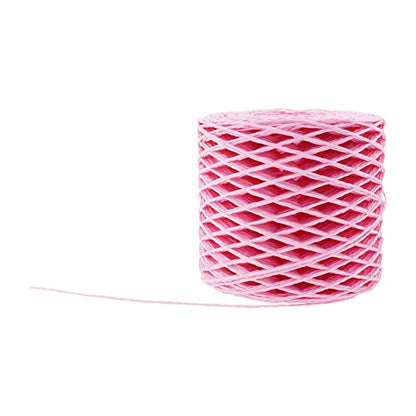 Mandala Crafts Pink Natural Raffia Yarn for Crochet Gift Wrapping - color: Pink, size: 1/16 Inch 200 Yards Raffia Yarn
