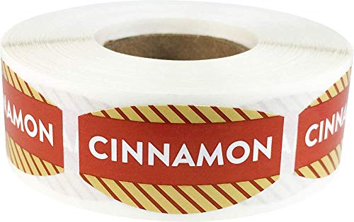 Cinnamon Grocery Store Food Labels .75 x 1.375 Inch Oval Shape 500 Total Adhesive Stickers - color: Cinnamon
