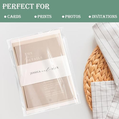 70 Pack 8x10" Clear Cellophane Bags for Shirts, Gift Wrapping, Artwork - size: 8x10 Inch