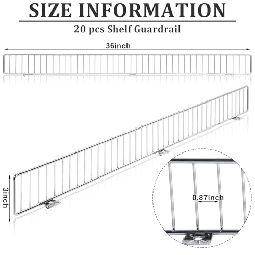 Yaocom 20 Pcs Gondola Shelf Fence 36x3'' Retail Front Wire Guard, Metal - color: Grey, size: 36" x 3"