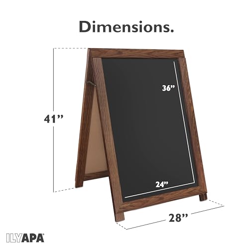 Ilyapa A Frame Sign Holder & Chalkboard Easel - Sandwich Board, 28x41 In - color: Barnwood, size: 41x28 Chalk