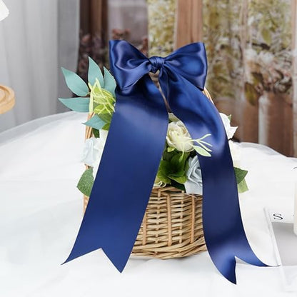 Navy Blue Double-Faced Satin Ribbon, 3 Inch x 10 Yards - color: Navy