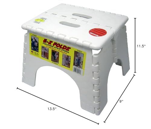 B&R Plastics 101-6 White EZ Foldz Step Stool