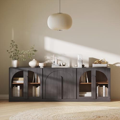 BELLEZE Bijou 3-Piece Modular Sideboard Buffet Cabinet - Ebony - color: Bijou Ebony Aab