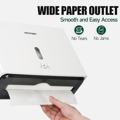 anydry 200-Sheet Paper Towel Dispenser Wall Mount (Folded Size ≤ 10 x 3.1) - color: Soft White