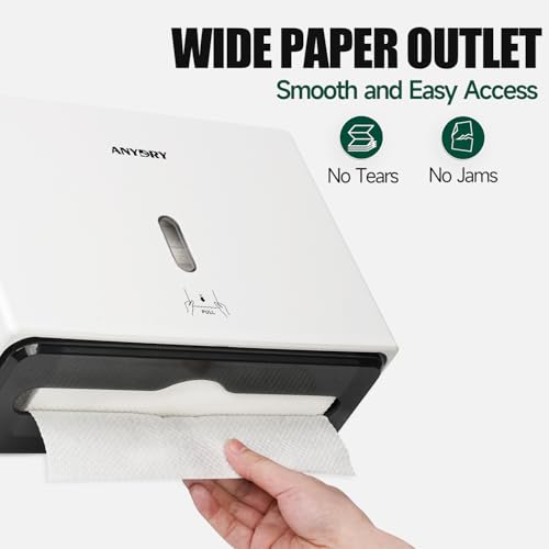 anydry 200-Sheet Paper Towel Dispenser Wall Mount (Folded Size ≤ 10 x 3.1) - color: Soft White