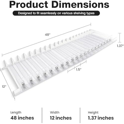 20-Pack 4 FT, 7N Spring-Loaded Shelf Pushers for 12-Inch Gondola Shelves – Weight Capacities Up to 13-to-18 OZ - size: 7N (13-to-18 OZ)