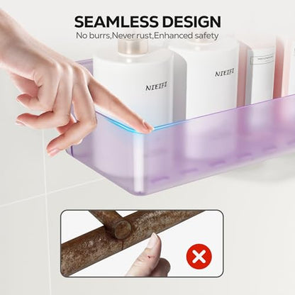 Nieifi Adhesive Shower Shelves, Purple, 5 Pieces - color: Purple-Clear, size: 5 pieces