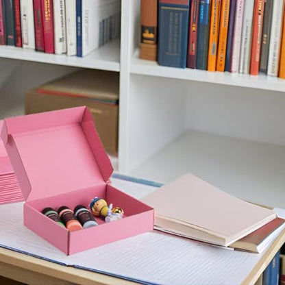 9x6x2 inch Pink Shipping Boxes for Small Business- Set of 25 - color: Pink, size: 9x6x2 Inch