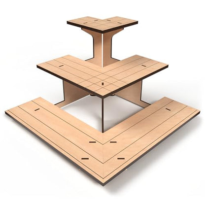3-Tier Natural Wooden Display Stand Bundle for Vendors, Craft Fairs, Markets, Retail