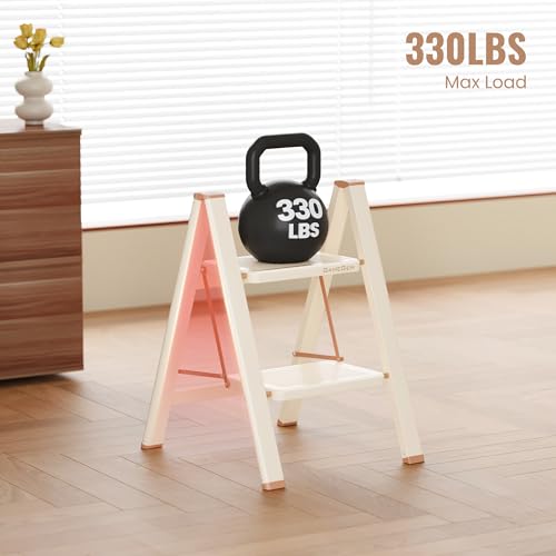 2 Step Ladder, Folding Step Stool with Anti Slip Widened Pedal - size: 2 Step