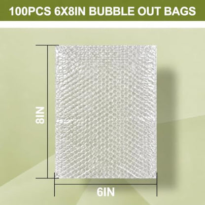 100PCS 6x8"Bubble Pouches,Shockproof Cushioning Protection - size: 100PCS-6x8Inches